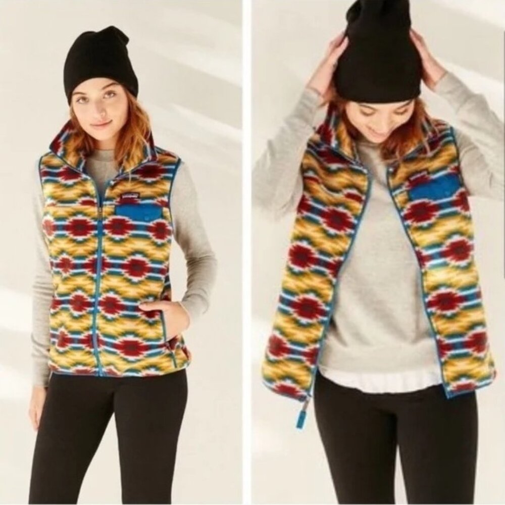 Patagonia Women's Synchilla Fleece Snap-T Wild Desert Prairie Gold Vest - Medium